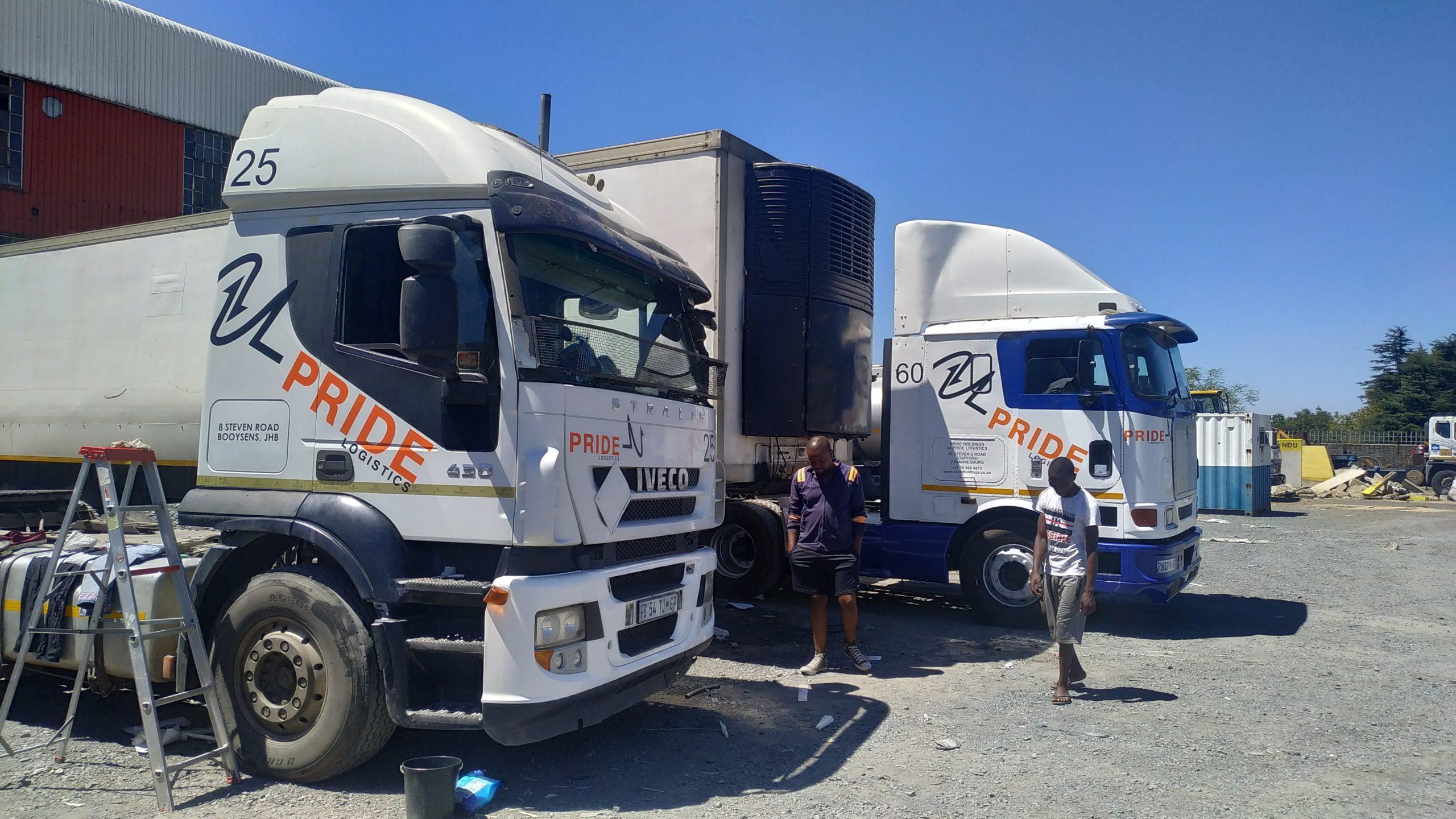 Professional truck branding by Masproclean Branding and Signage, showcasing vibrant graphics and company logos to maximize mobile advertising and enhance brand awareness